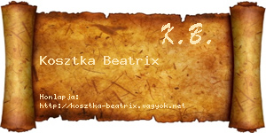 Kosztka Beatrix névjegykártya